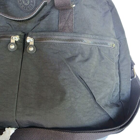 Kipling Bag Black Purse Tonal Eugina Weekender Satchel Duffel Monkey New - Picture 11 of 16